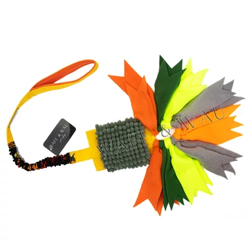 Polár huzogatós játék rugós szárral - SÁRGA