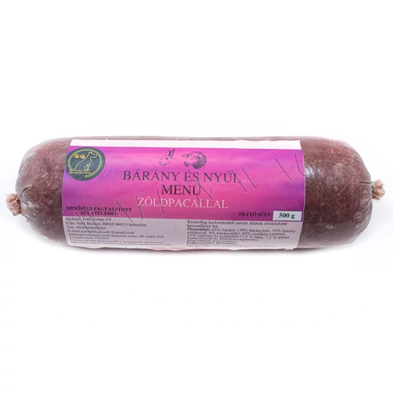 Bárány és nyúl menü zöldpacallal 500g