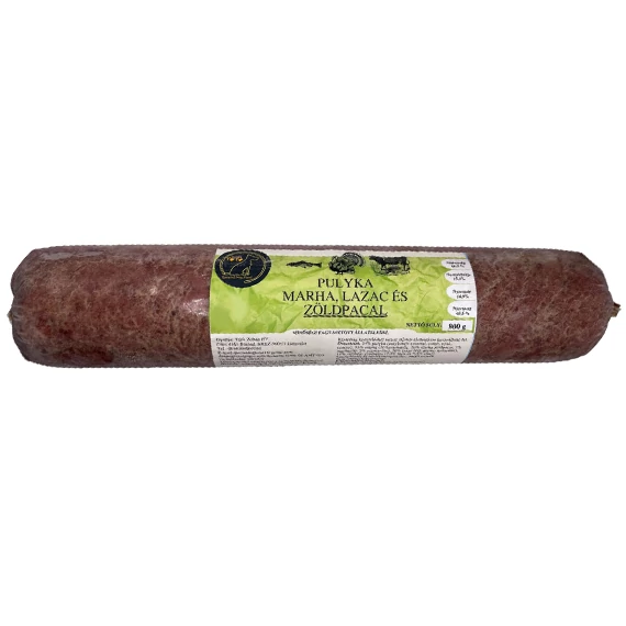 Pulyka, marha, lazac menü zöldpacallal 800g