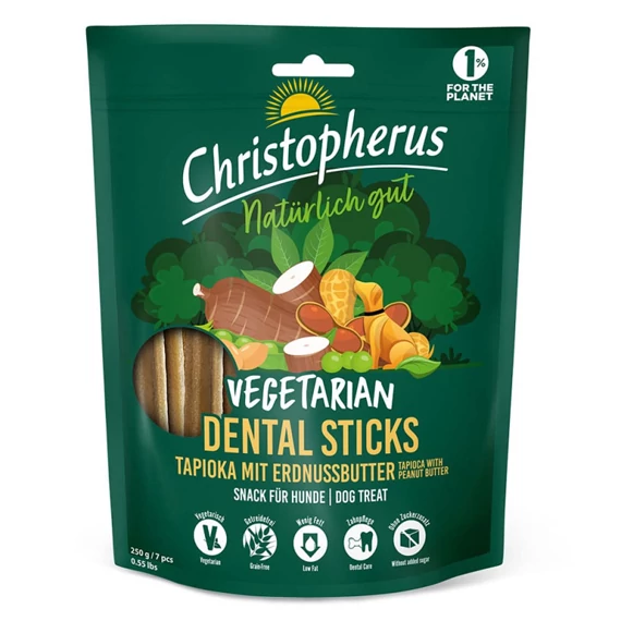 Christopherus vegetáriánus dental stick – ​​tápióka mogyoróvajjal 250g