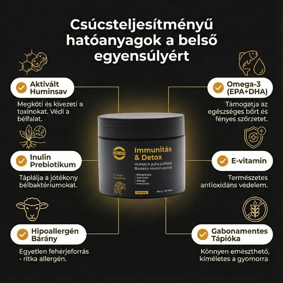 Humac funkcionális jutifalat 180g (60db) - Immunitás & Detox