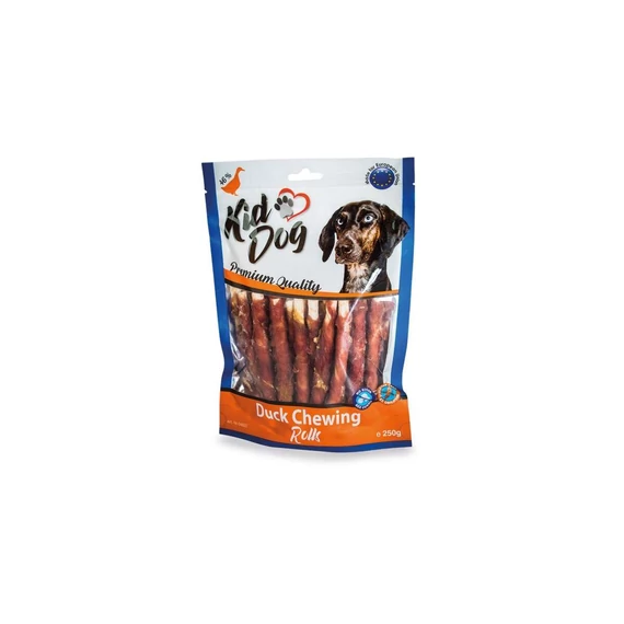 KidDog Bivalybőr tekercs kacsahússal 250g