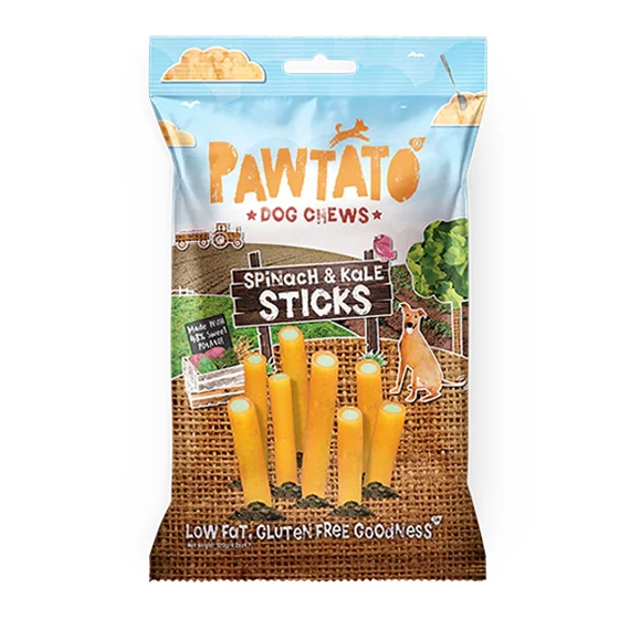 PAWTATO STICKS - Spenót és fodros kel 120g