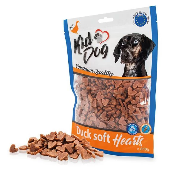 KidDog Duck Soft Flakes -kacsahús szívecske kutyák részére 250g
