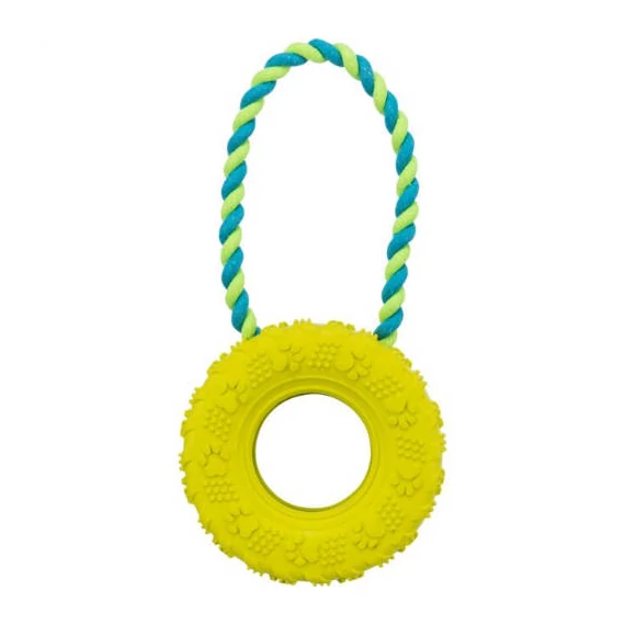 Trixie Tire on a Rope - natúr gumi játék (kerék kötéllel) kutyák részére 31cm