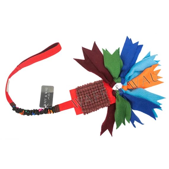 Polár huzogatós játék rugós szárral - PIROS