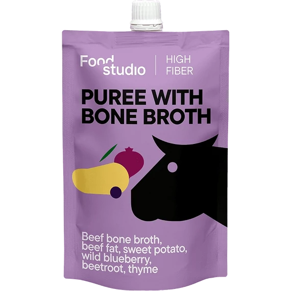 Food Studio püré marha csontlével, céklapéppel, vad áfonyával és édesburgonyával 150ml