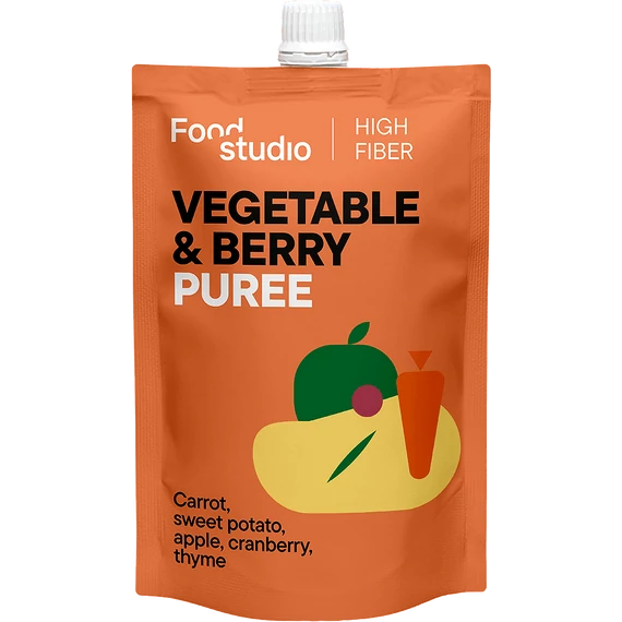 Food Studio zöldség- és bogyósgyümölcs-püré édesburgonyával, almával és tőzegáfonyával kutyáknak 150ml