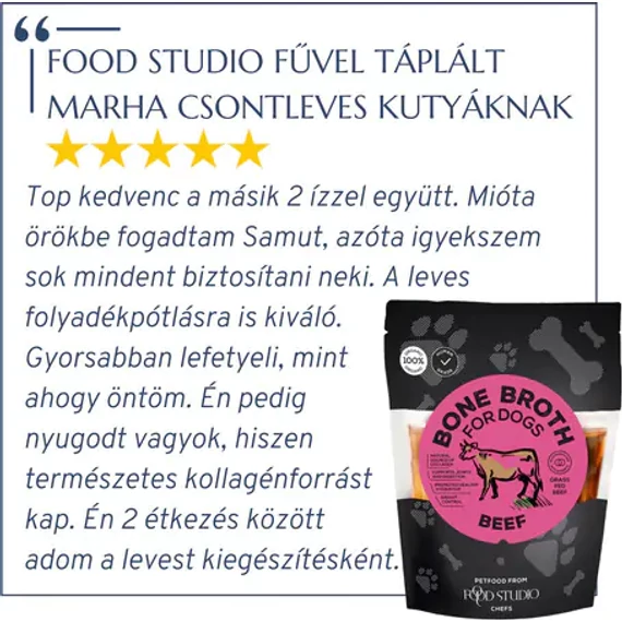 Food Studio fűvel táplált marha csontleves kutyáknak
